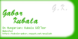 gabor kubala business card